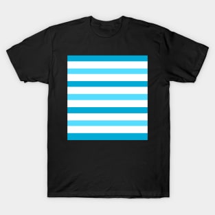 Light dark blue white stripes lines pattern T-Shirt